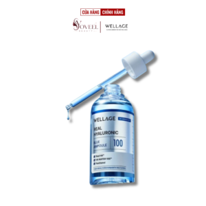 Tinh chất cấp ẩm sâu, phục hồi da, căng bóng mịn màng Wellage Real Hyaluronic Blue 100 Ampoule 60ml