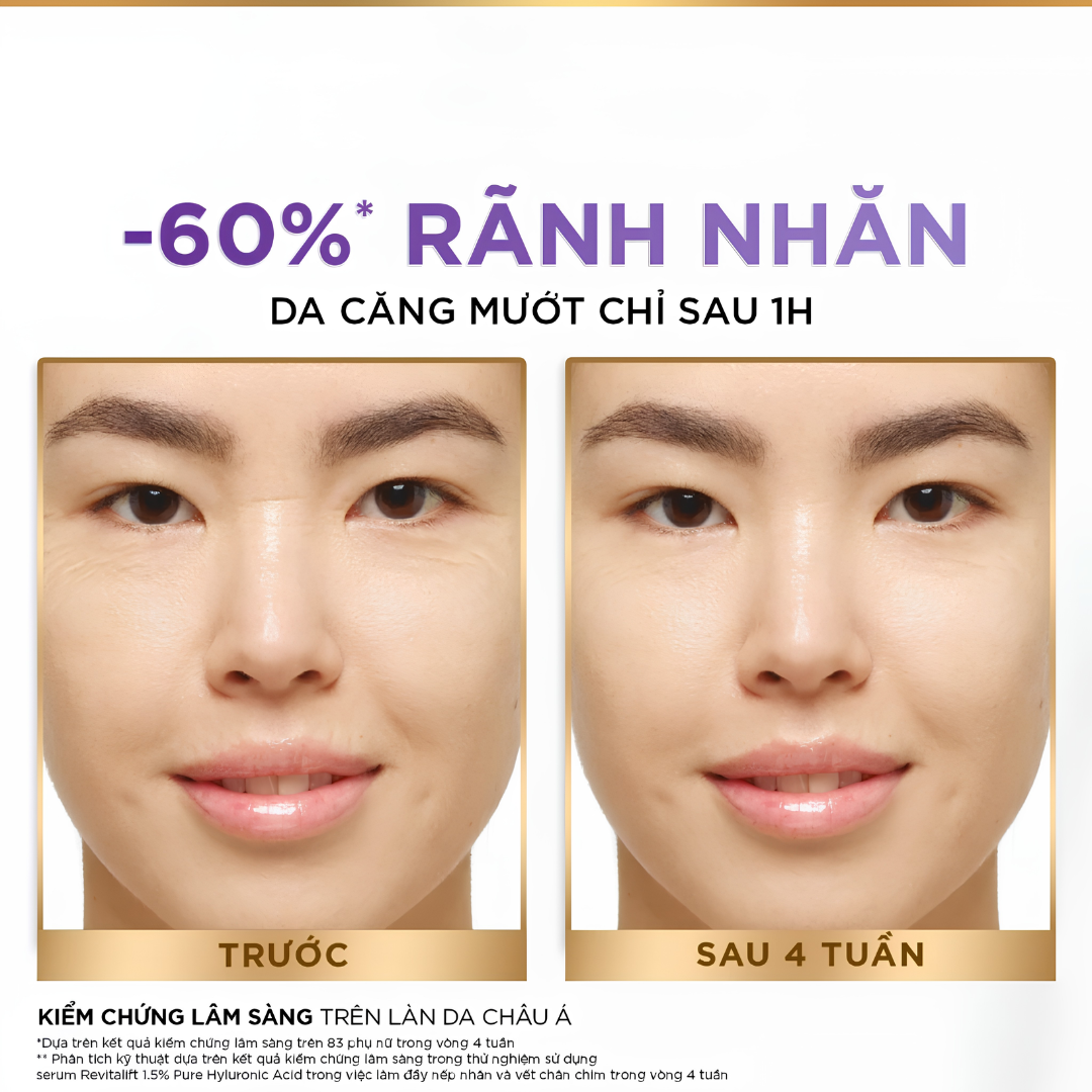 Serum dưỡng cấp ẩm tức thì, giúp làm giảm nếp nhăn & căng mướt da L'Oreal Paris Revitalift 1.5% Hyaluronic Acid 30ml - Ảnh 4