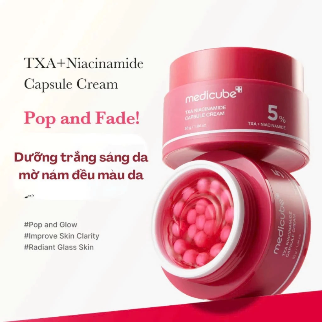 Kem dưỡng dạng viên Medicube TXA + Niacinamide Capsule Cream 5% dưỡng trắng sáng, mờ thâm nám, đều màu da 55g - Ảnh 3